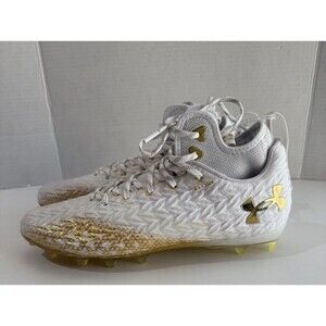 Under Armour Football Cleats MC Spotlight Clone White Gold 3026334-104 size 12